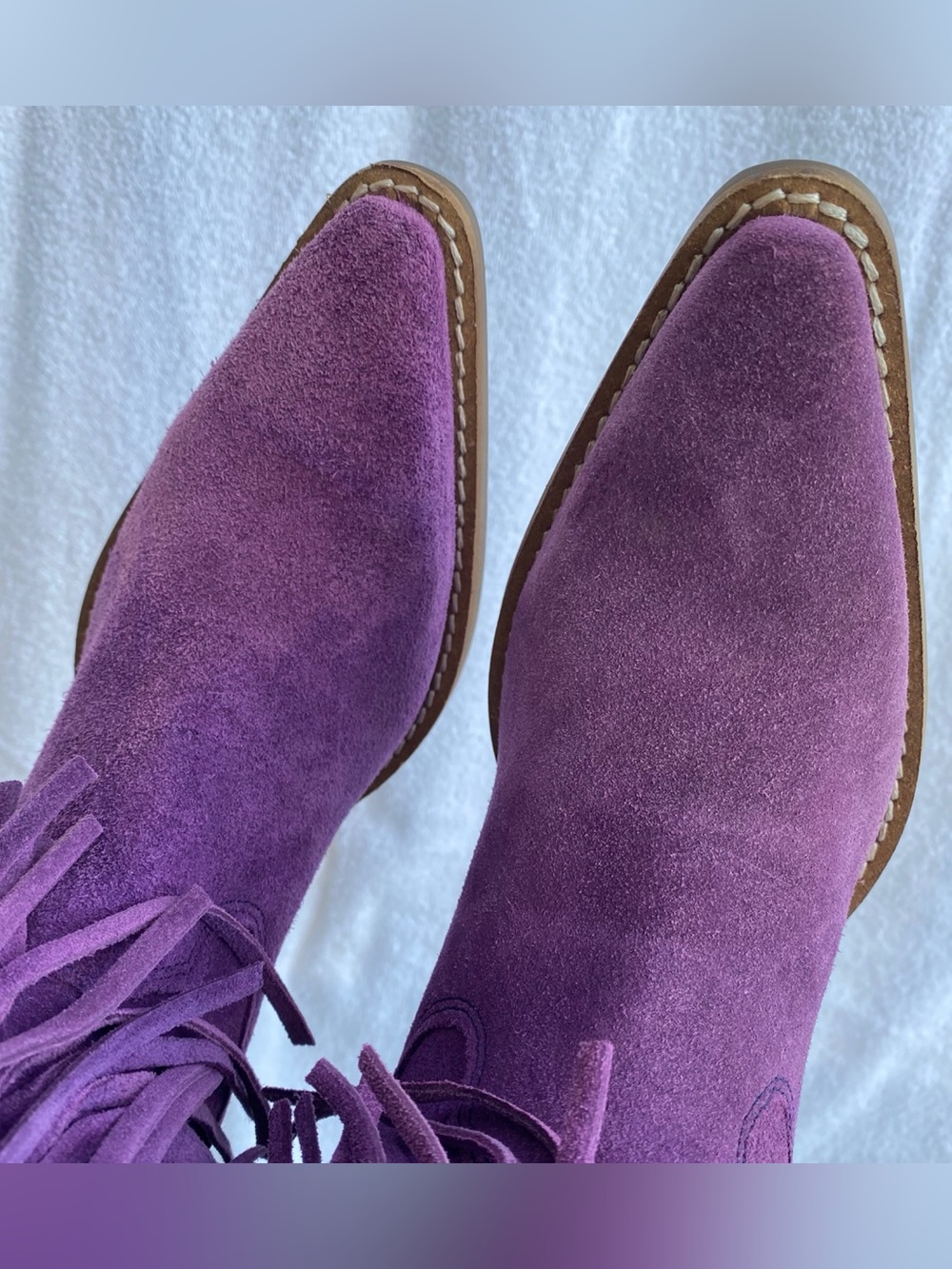 Dingo Women’s Wild Child Suede Fringe Tall Western Boots - Snip Toe Size 6.5M - Picture 7 of 11